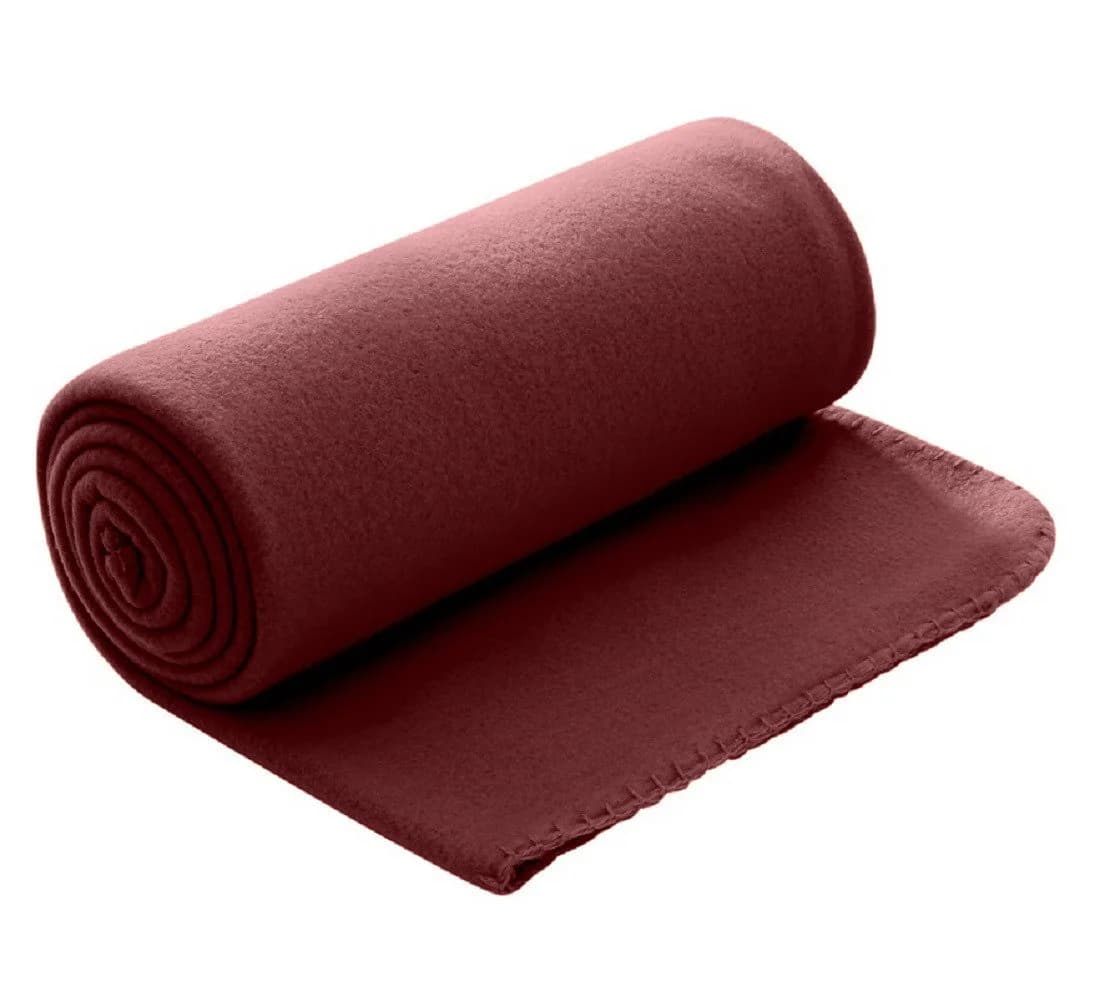 wometo Wohndecke Polar-Fleece Rot mit Kettel-Einfassung & Anti-Pilling - Bild 2