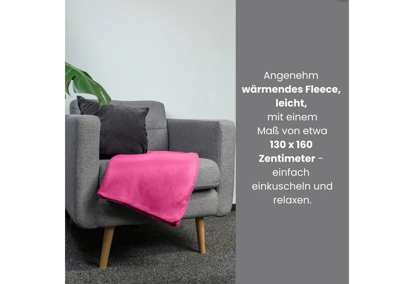 wometo Wohndecke Polar-Fleece Rosa Anti-Pilling