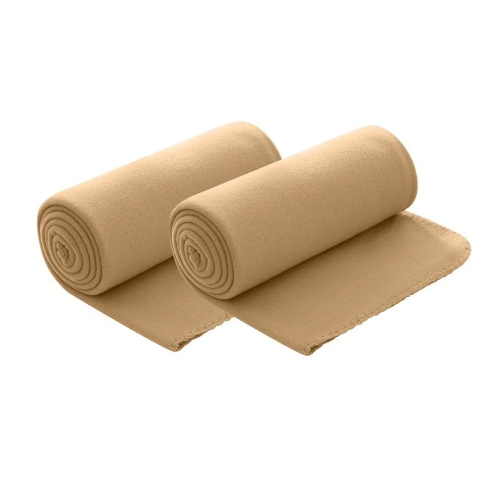 wometo Wohndecke Polar-Fleece 2-teilig Beige OEKO-TEX® - Bild 2