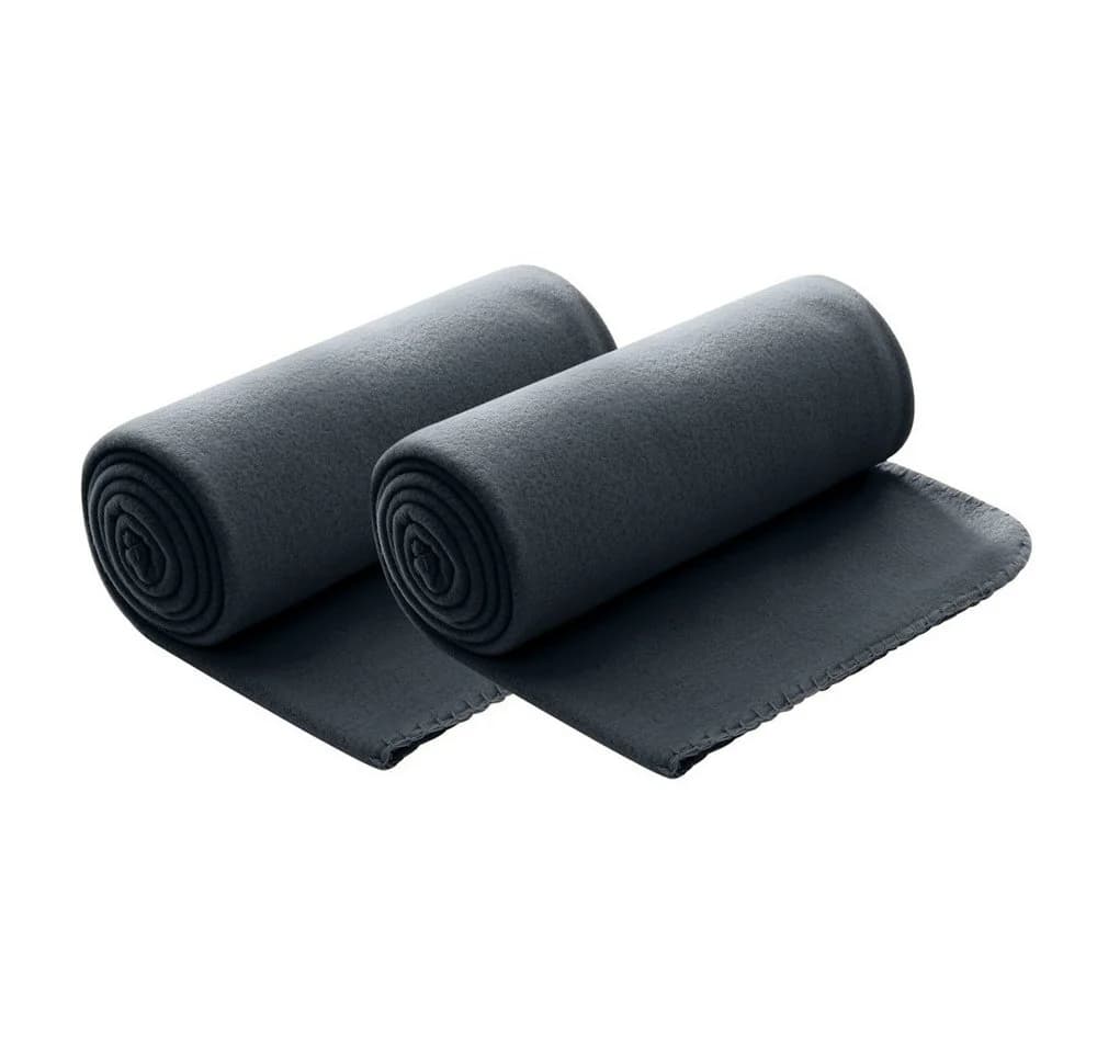 wometo Wohndecke Polar-Fleece 2-tlg. Dunkelgrau Anti-Pilling - Bild 2