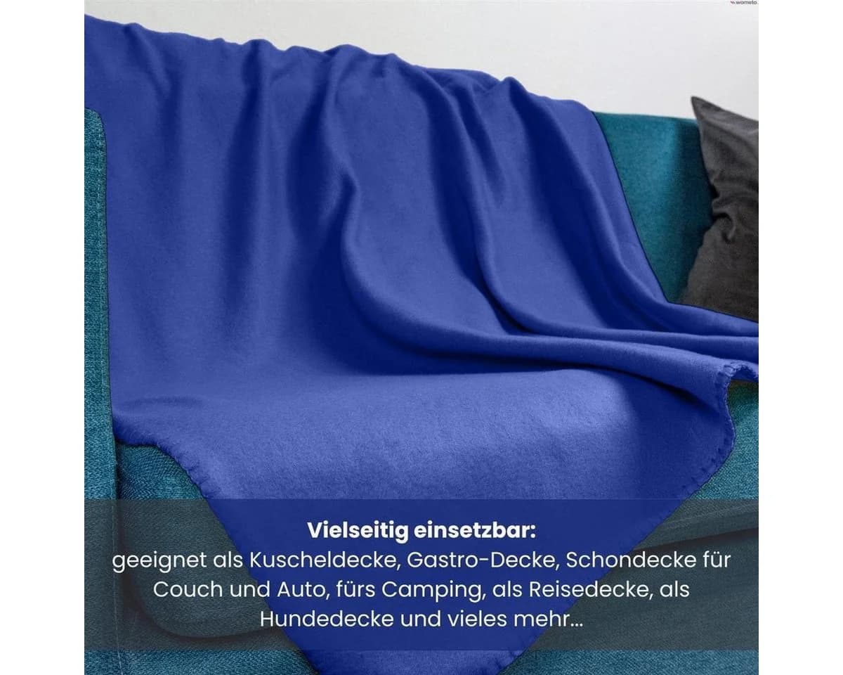 Wohndecke Polar-Fleece 2-teilig blau wometo OEKO-TEX® - Bild 5