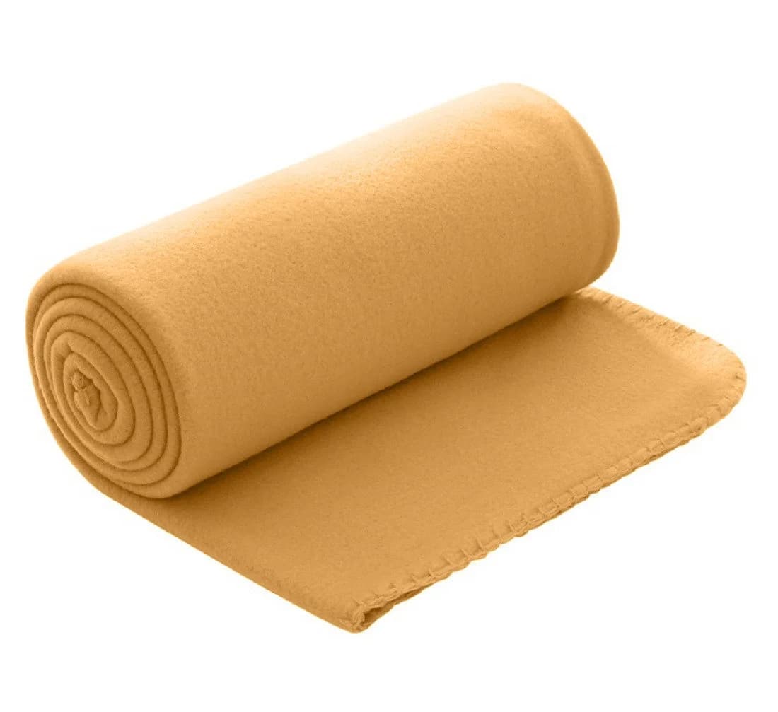 wometo Wohndecke Polar-Fleece Gelb Kettel-Einfassung Anti-Pilling - Bild 2