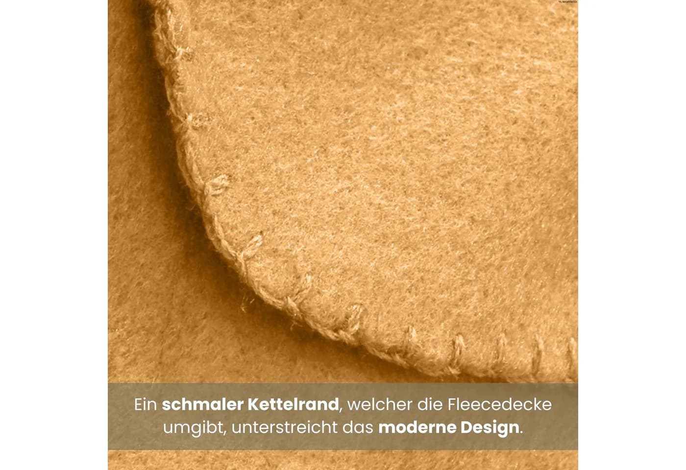 wometo Wohndecke Polar-Fleece 2-tlg. Gelb OEKO-TEX® Anti-Pilling - Bild 4
