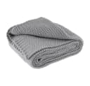 wometo Wohndecke Strick Grau Kuscheldecke mit Perlmuster Bild 2