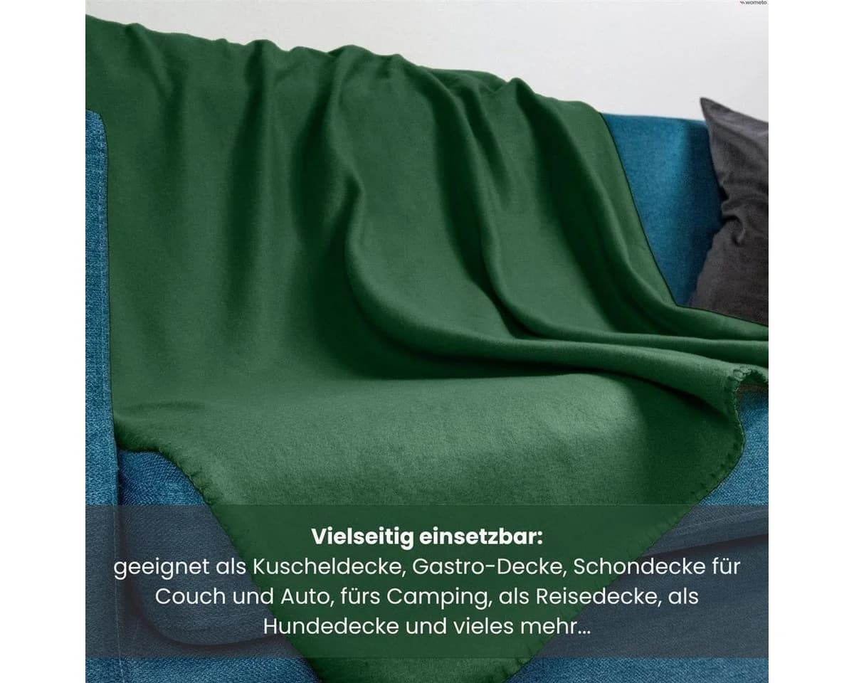 wometo Wohndecke Polar-Fleece 2er Set Grün Anti-Pilling - Bild 5