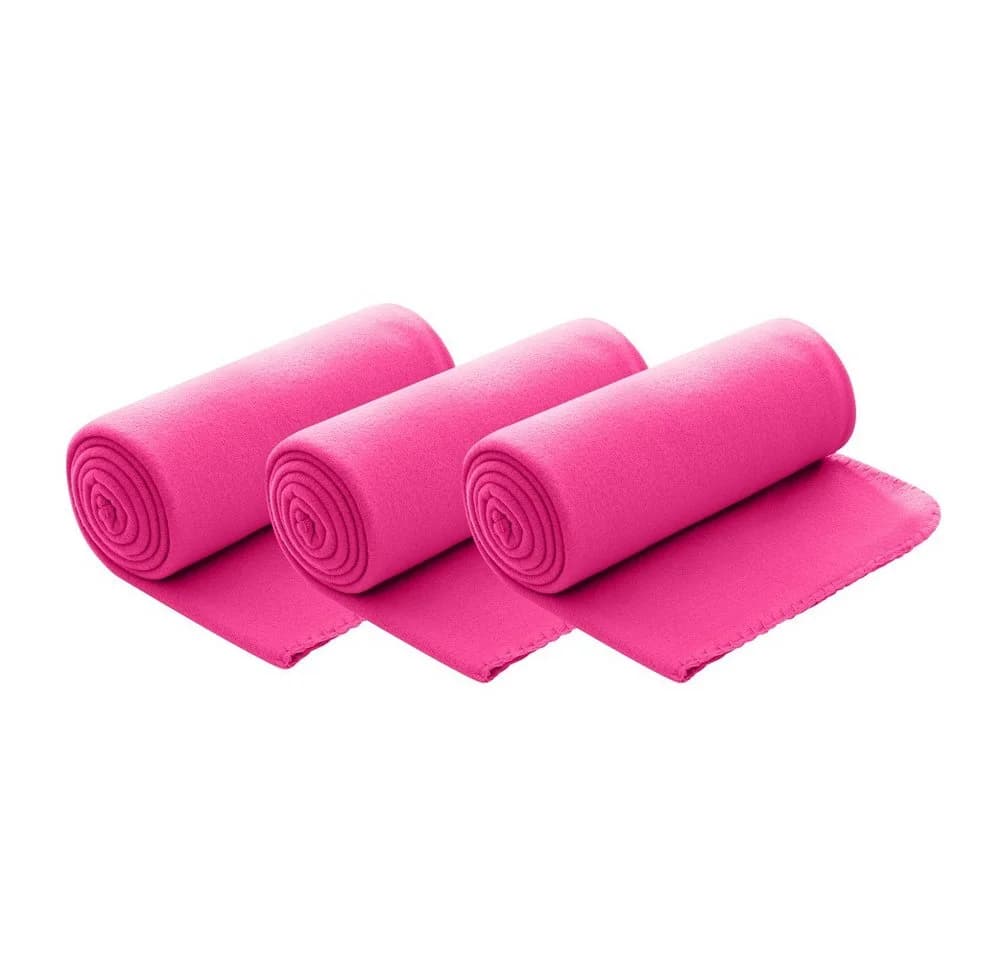Wohndecke Polar-Fleece 3er Set rosa von wometo mit Kettel-Rand - Bild 2
