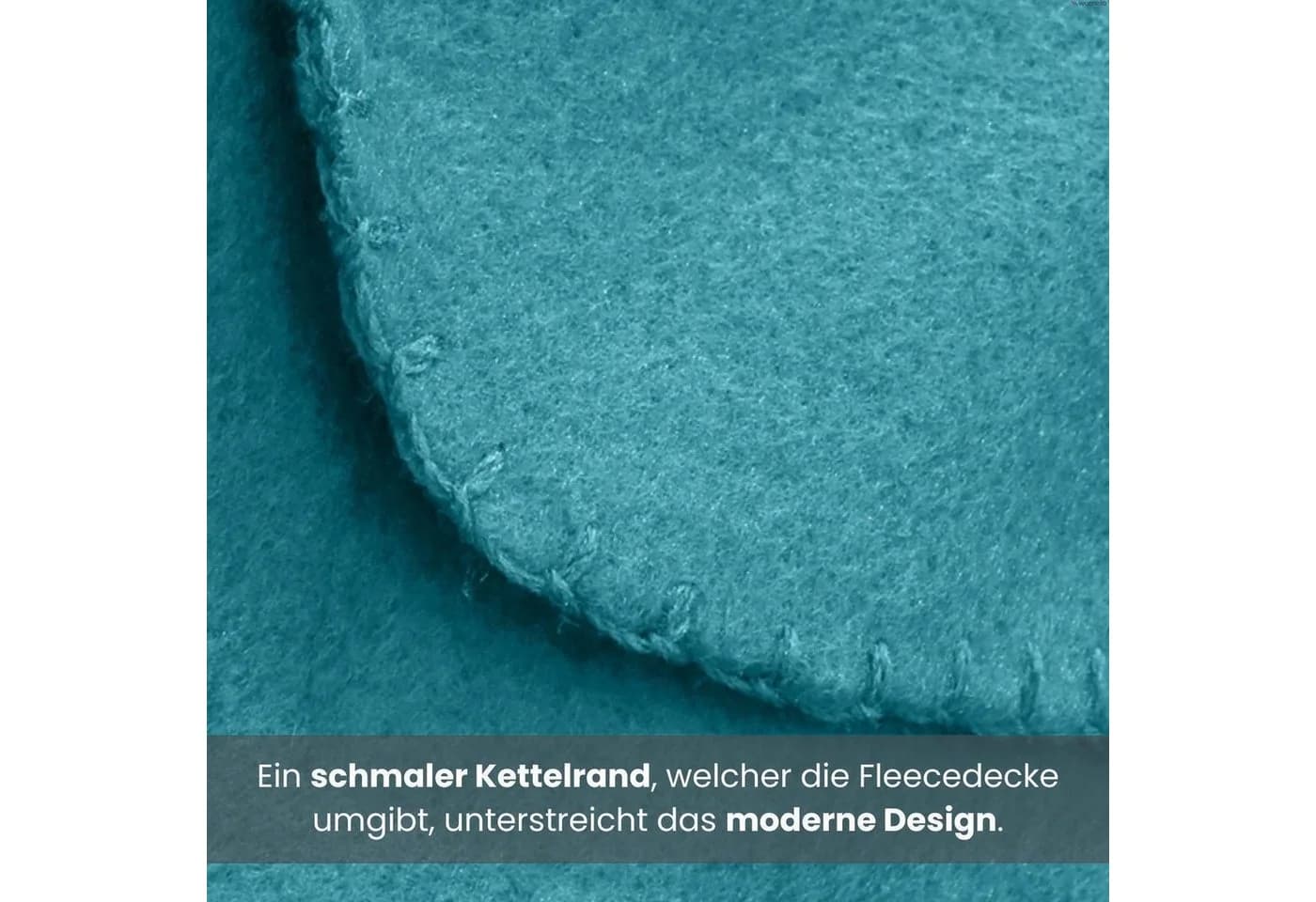 wometo Wohndecke Polar-Fleece 3-tlg. Türkis OEKO-TEX® Anti-Pilling - Bild 4