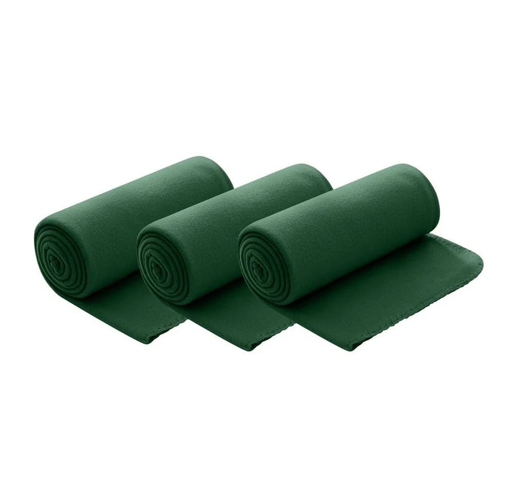 wometo Wohndecke Polar-Fleece 3er Set Grün Kettel-Rand - Bild 2
