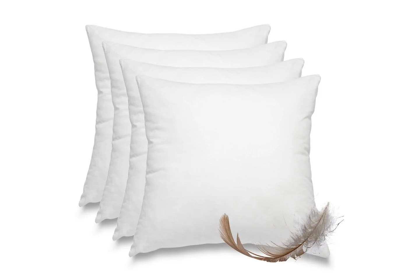 wometo Federkissen 4er Pack 55x55 cm Weiß Baumwolle Federn - Bild 2