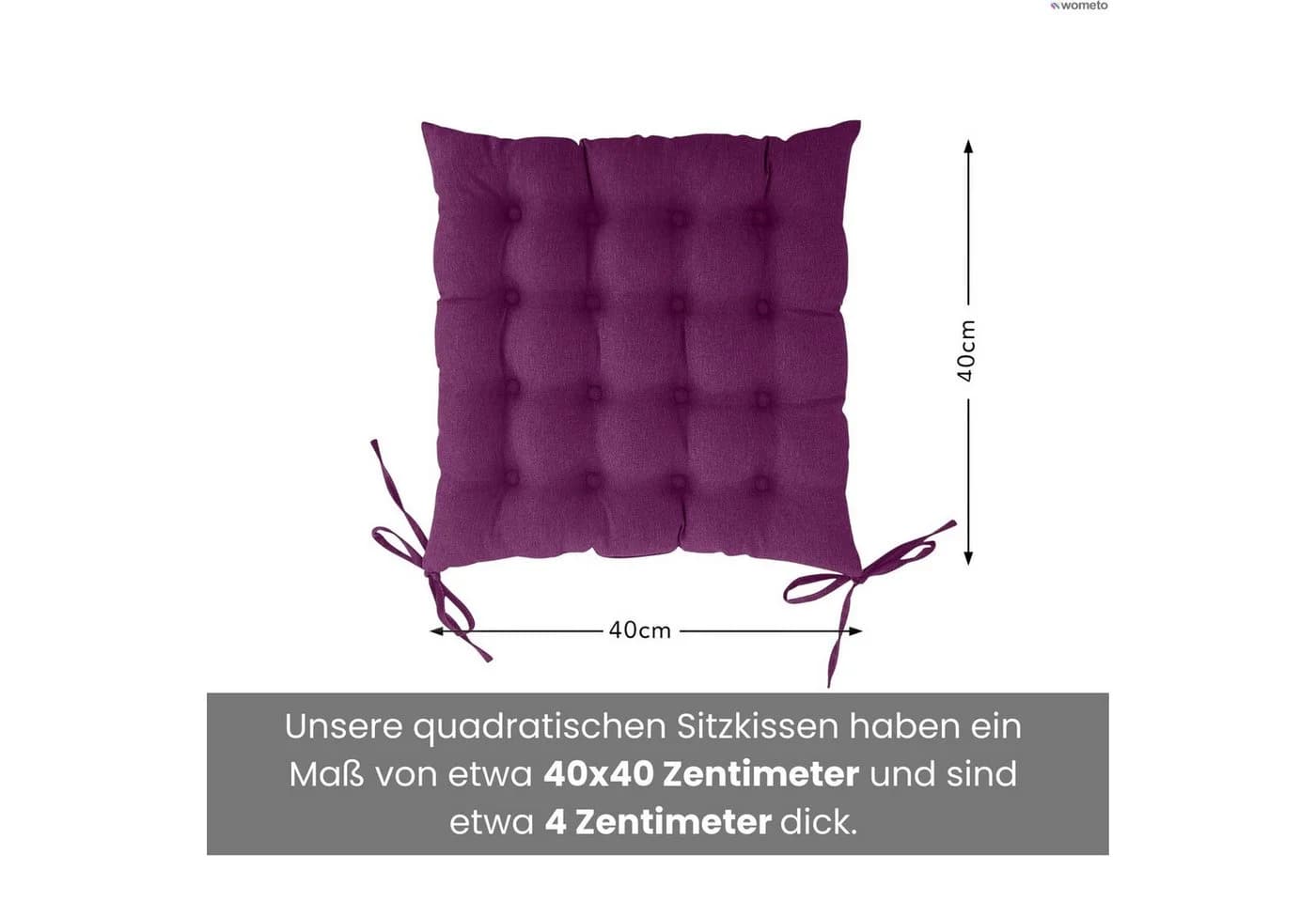 wometo Stuhlkissen Prime 40x40 4er Set Kunstfaser Beere