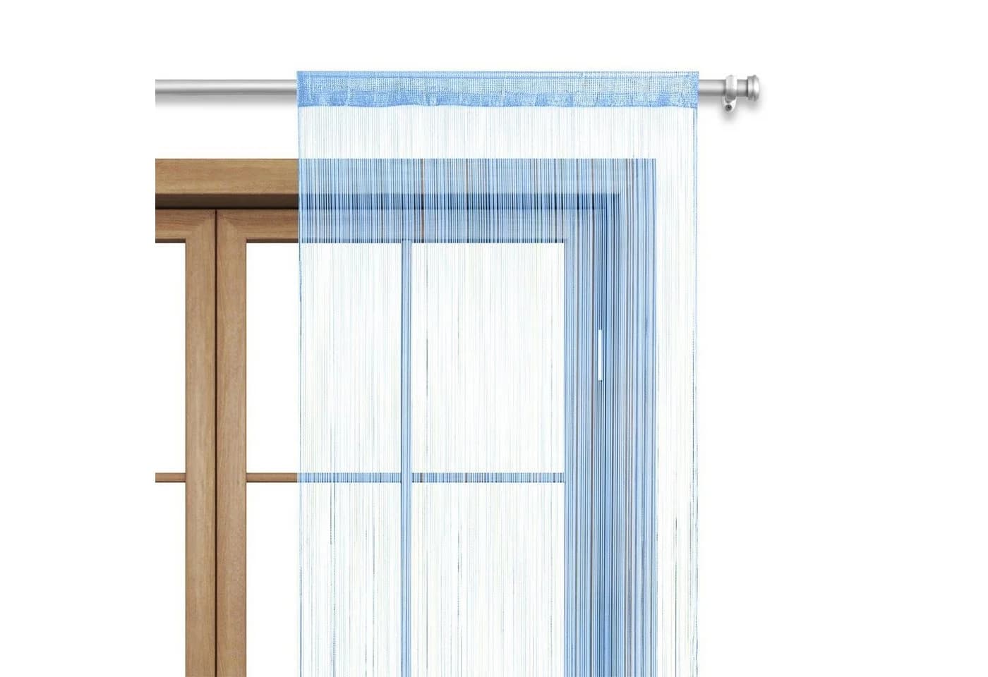 wometo Fadenvorhang One Blau 245 cm Stangendurchzug - Bild 2