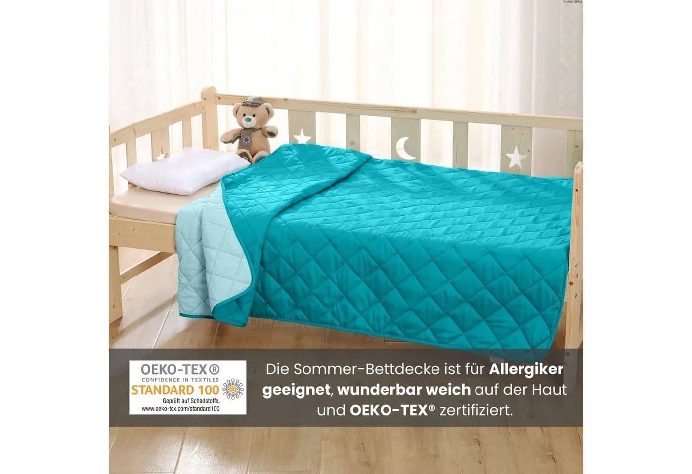 wometo Kinderbettdecke Rainbow Sommer Steppbett Bunt Kunstfaser - Bild 4