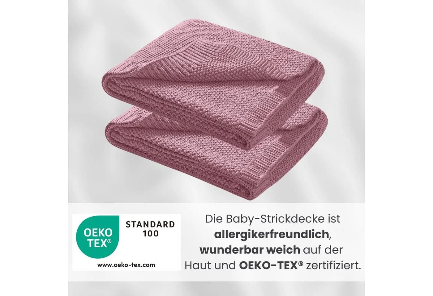 wometo Babydecke Rosa Kuschelweich Strick OEKO-TEX - Bild 4