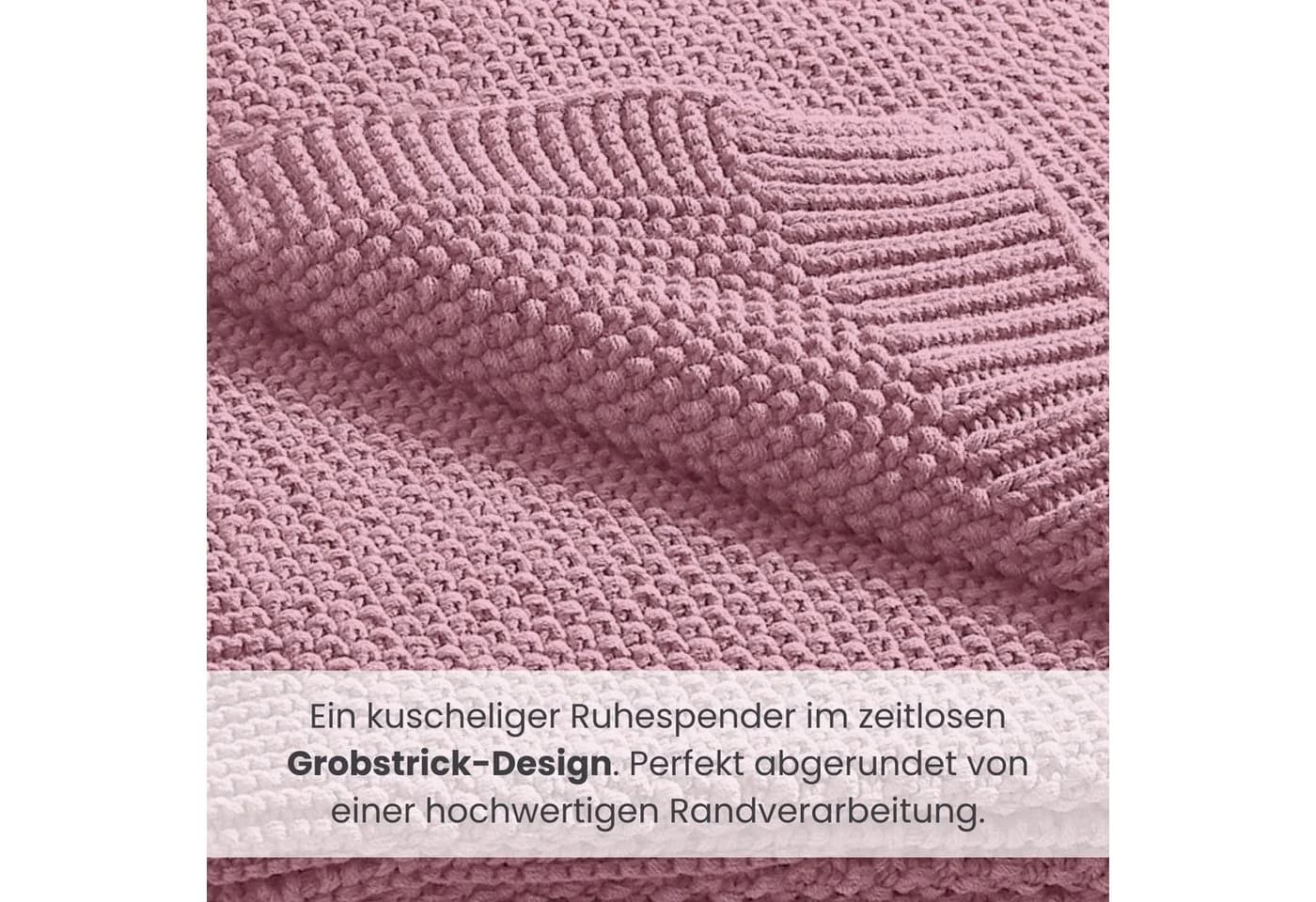 wometo Babydecke Rosa Kuschelweich Strick OEKO-TEX - Bild 5