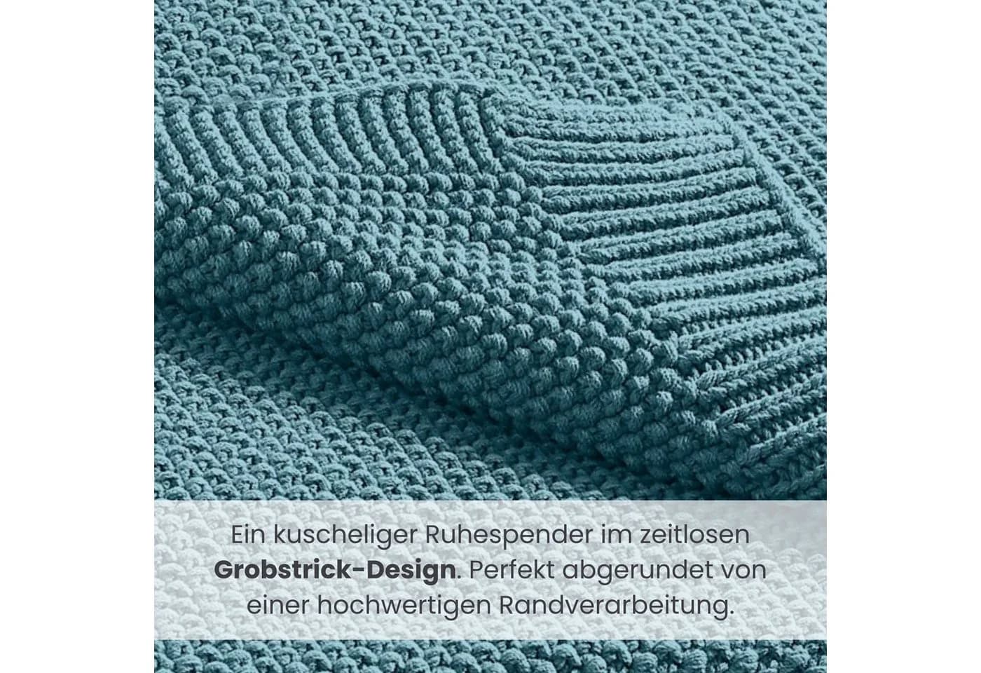 wometo Babydecke Strickdecke Kuschelweich OEKO-TEX Türkis - Bild 5