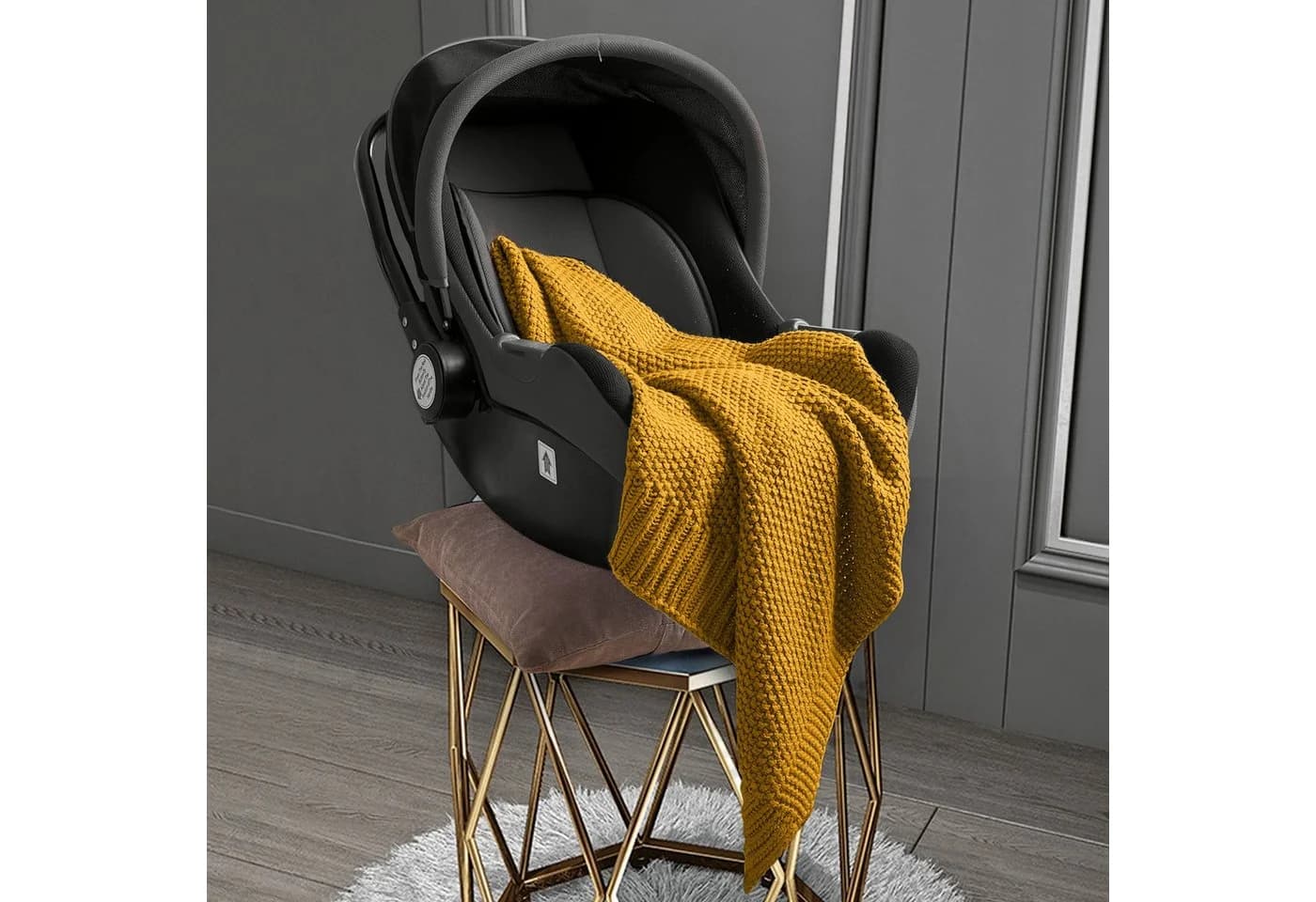 wometo Babydecke Strick Gelb 70x100 cm OEKO-TEX