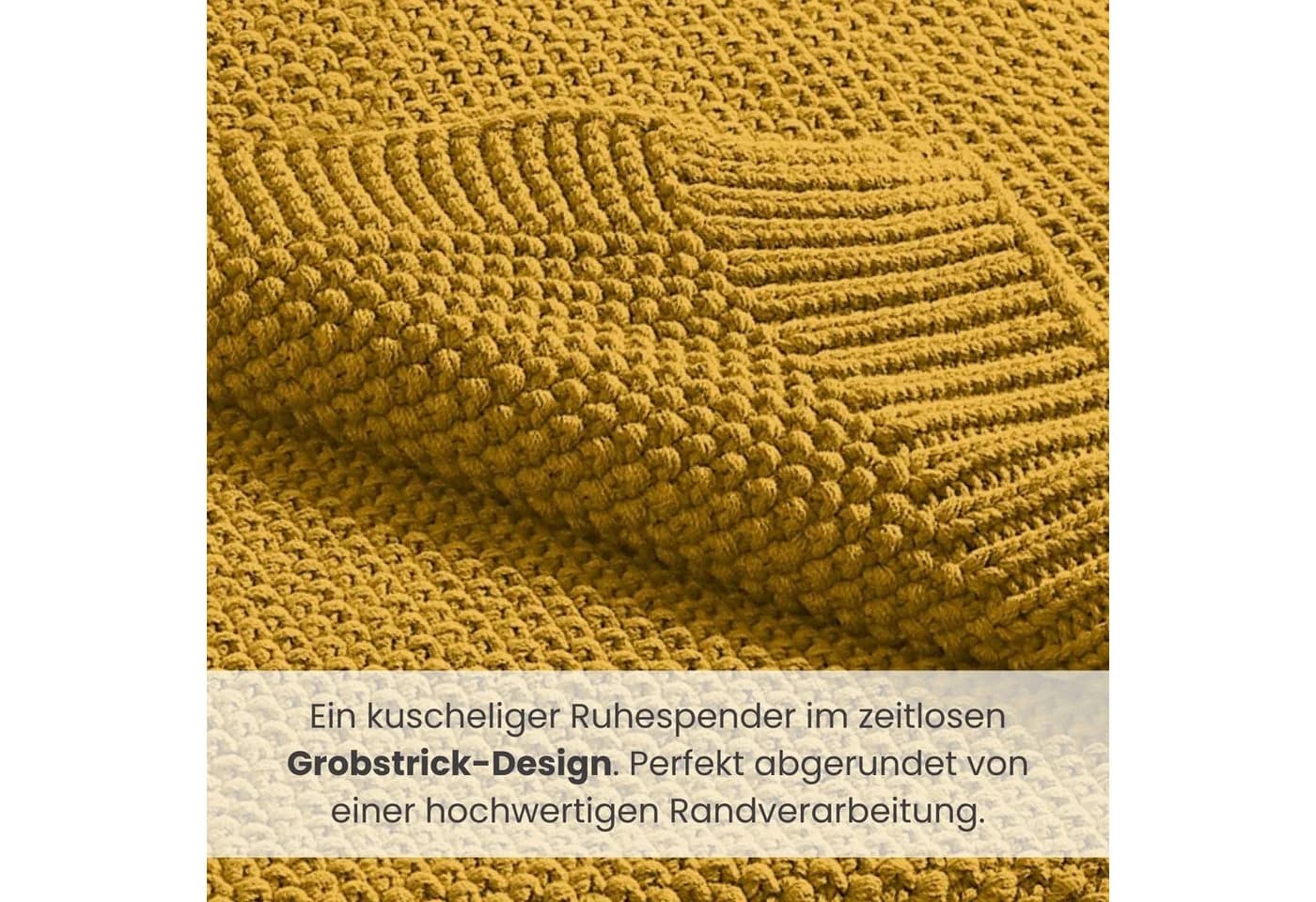 wometo Babydecke Strick Gelb 70x100 cm OEKO-TEX - Bild 5