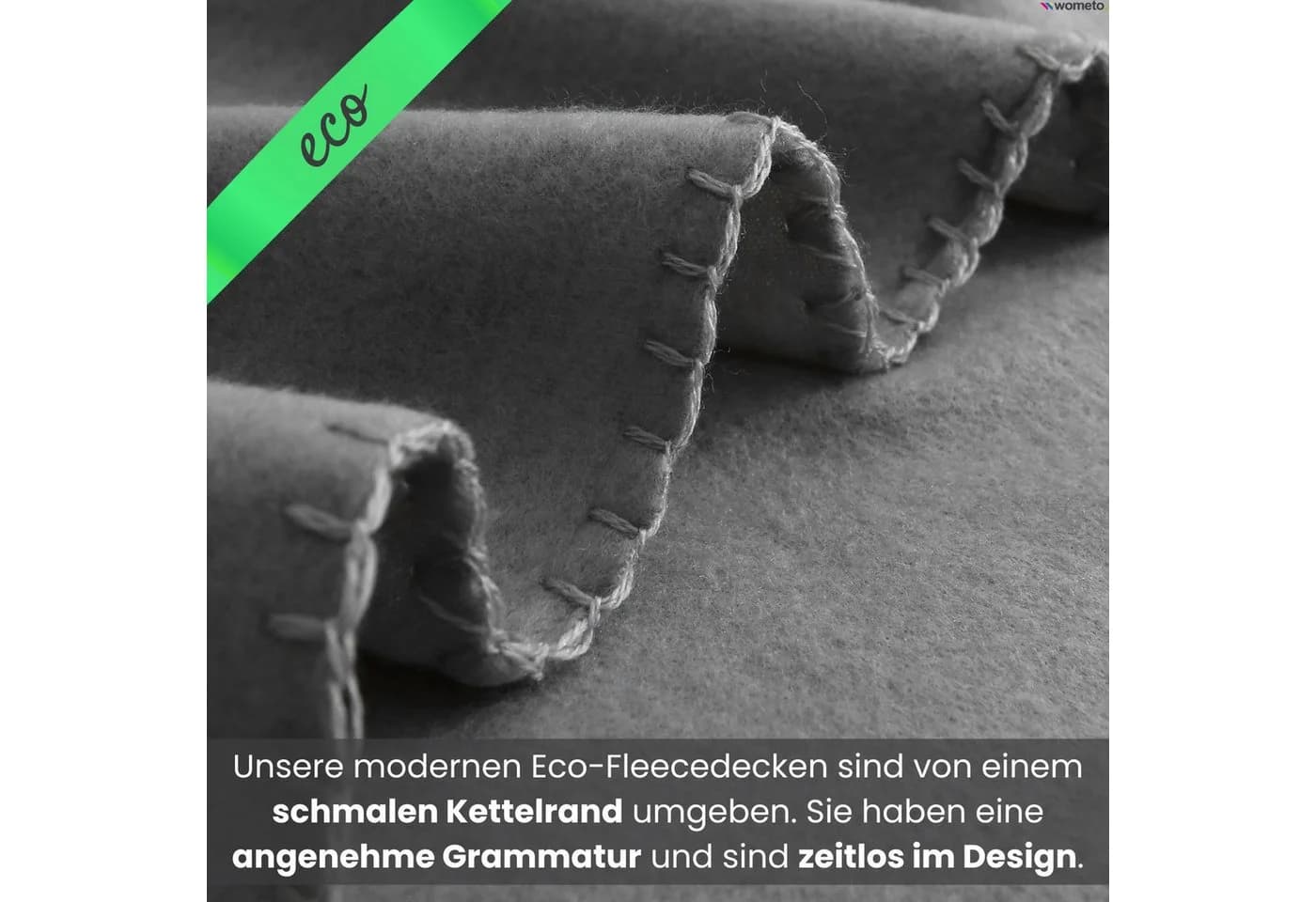 wometo Wohndecke eco-line Grau Fleece 100% recycelt - Bild 5