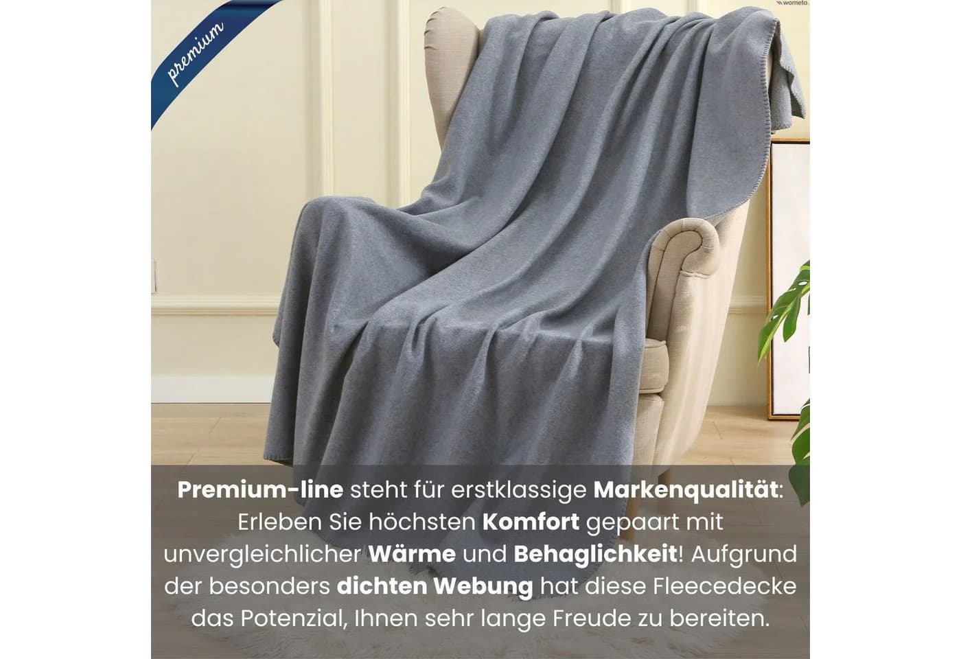 Wohndecke Premium-Fleecedecke in 2 Größen, wometo, OEKO-TEX®, extra dick, Qualitäts-Kettelrand & Anti-Pilling - Bild 5