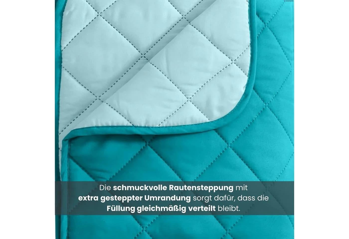 wometo Microfaserbettdecke Camping türkis kochfest - Bild 4