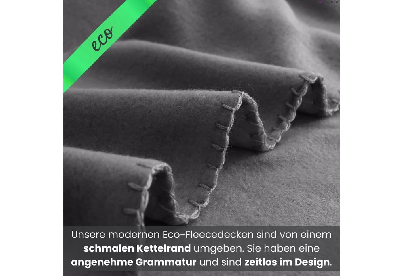 wometo Wohndecke eco-line Fleece Dunkelgrau Antipilling - Bild 5