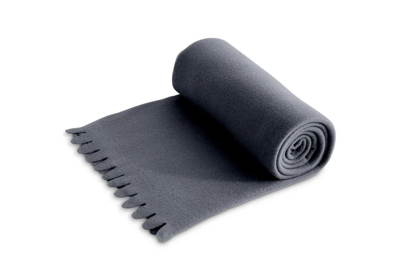 wometo Wohndecke WAVE Grau Fleecedecke mit Wellenrand & Anti-Pilling - Bild 2