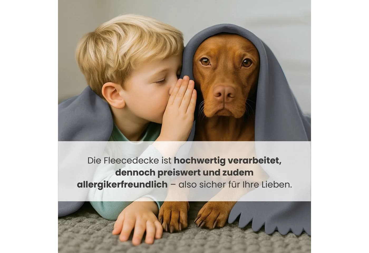 wometo Wohndecke WAVE Grau Fleecedecke mit Wellenrand & Anti-Pilling - Bild 3