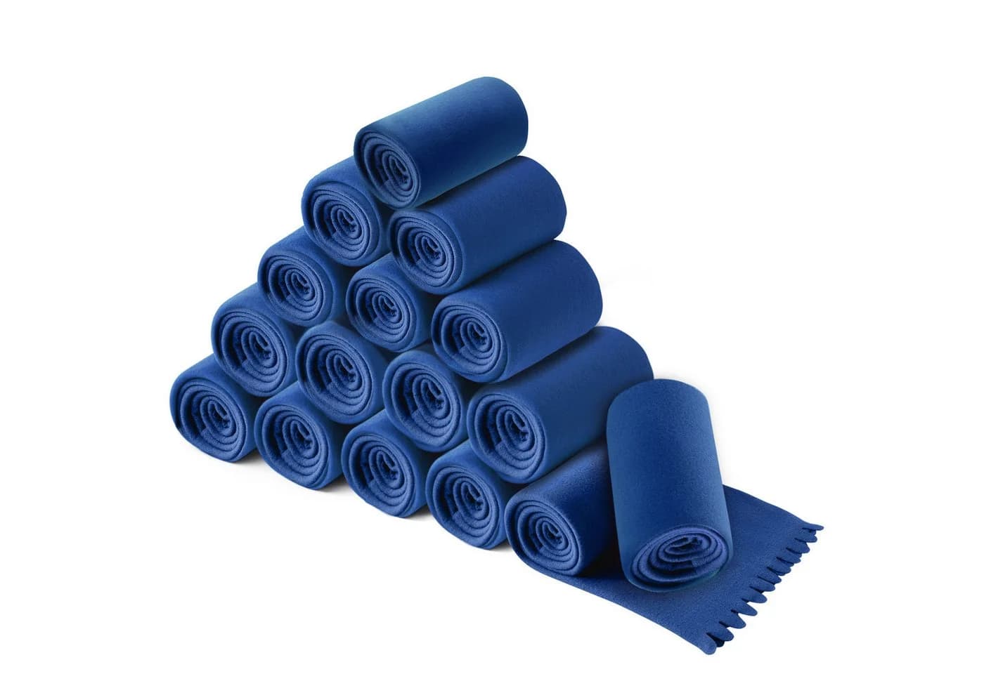 wometo Wohndecke 16er Set WAVE Fleecedecke blau/grau - Bild 2