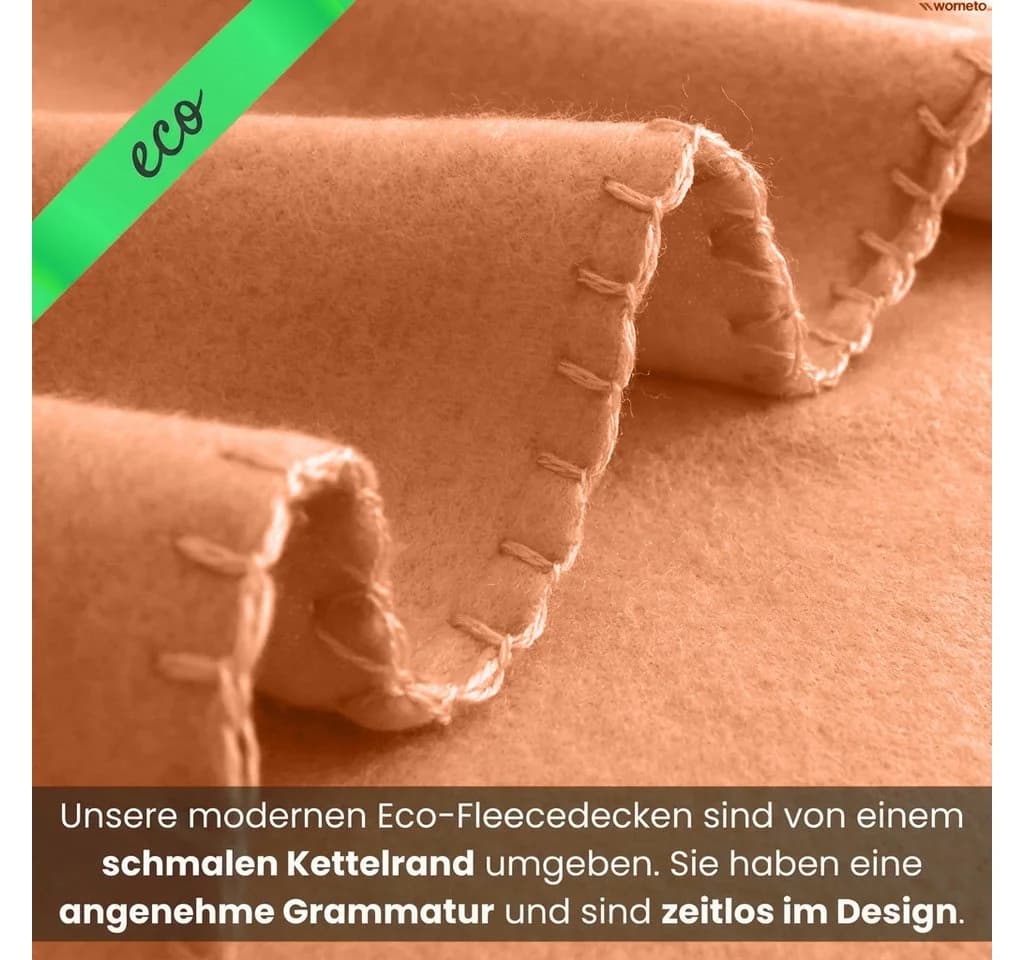 wometo Wohndecke 2er Set eco-line Fleece orange Antipilling - Bild 4