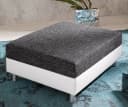 DELIFE Hocker Clovis Schwarz Weiß Kunstleder Strukturstoff Bild 3