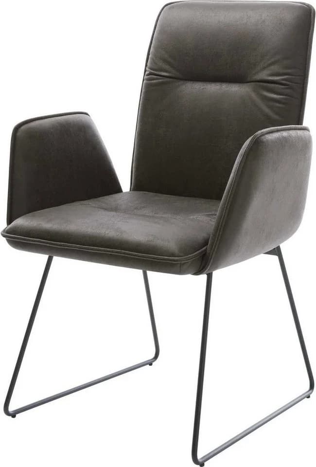 DELIFE Polsterstuhl Vinja-Flex Schwarz Anthrazit Vintage Mikrofaser