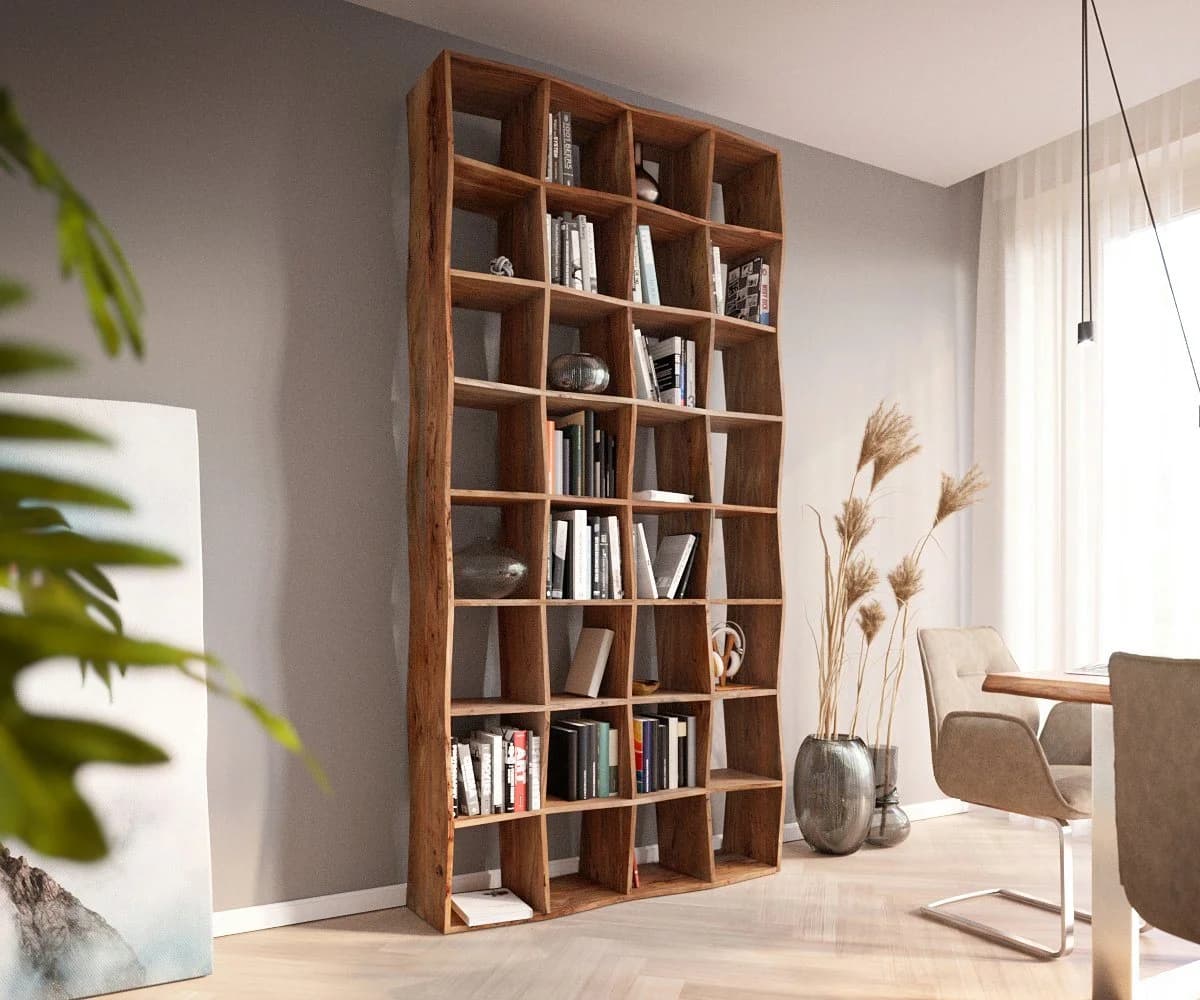 DELIFE Standregal Live-Edge Akazie Natur massiv - Bild 2