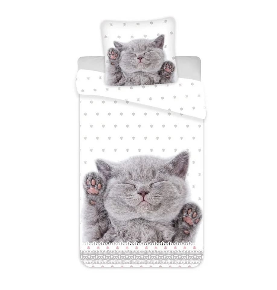 Jerry Fabrics Bettwäsche Kätzchen Katze Wende-Bettwäsche-Set 135x200 & 80x80 Baumwolle 100% Baumwolle - Bild 2