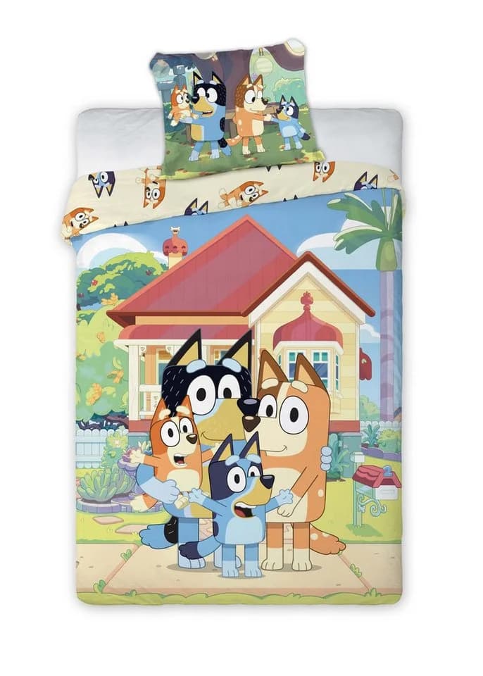 BrandMac Bluey Wendebettwäsche 2x Set 135x200 & 80x80 100% Baumwolle