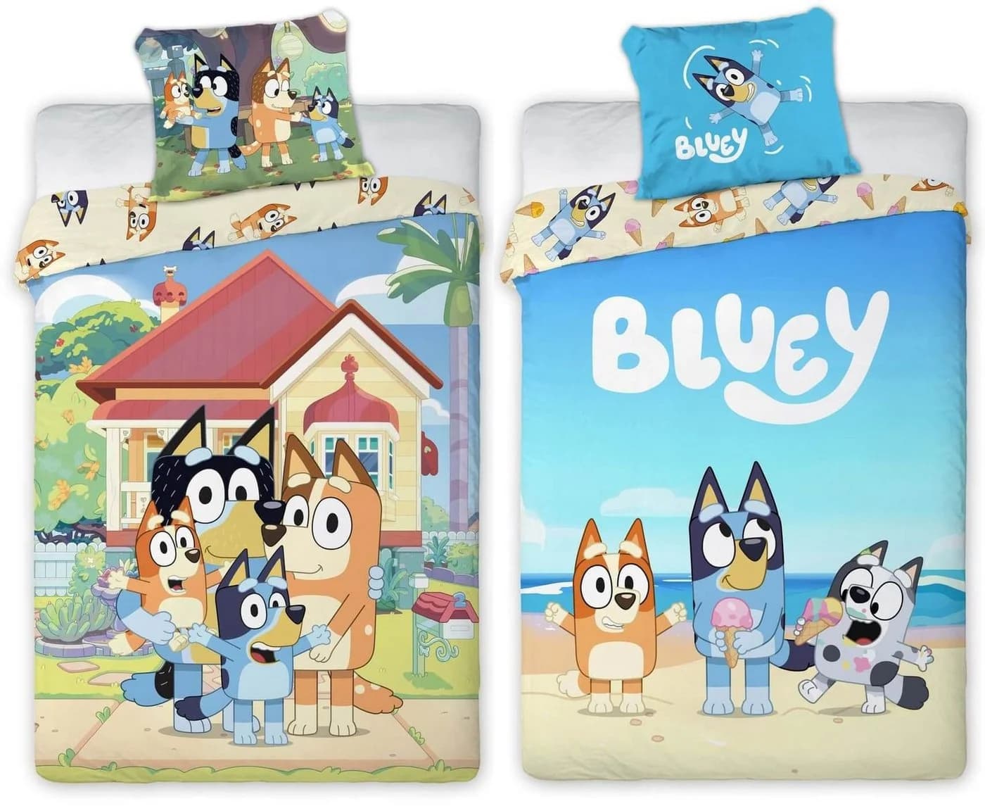 BrandMac Bluey Wendebettwäsche 2x Set 135x200 & 80x80 100% Baumwolle - Bild 2