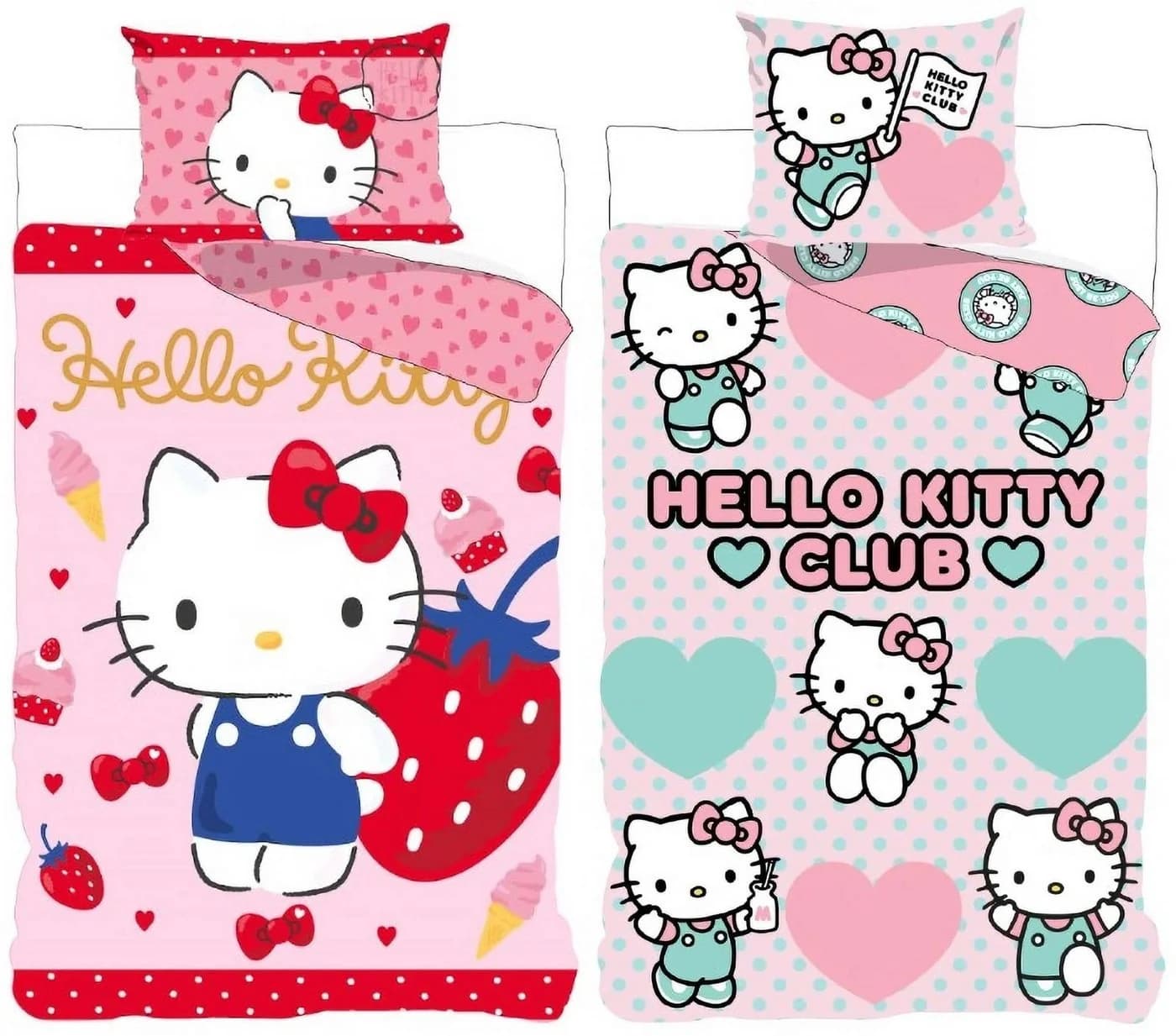 BrandMac Hello Kitty Wendebettwäsche 2x Set 135x200 & 80x80 Baumwolle - Bild 2