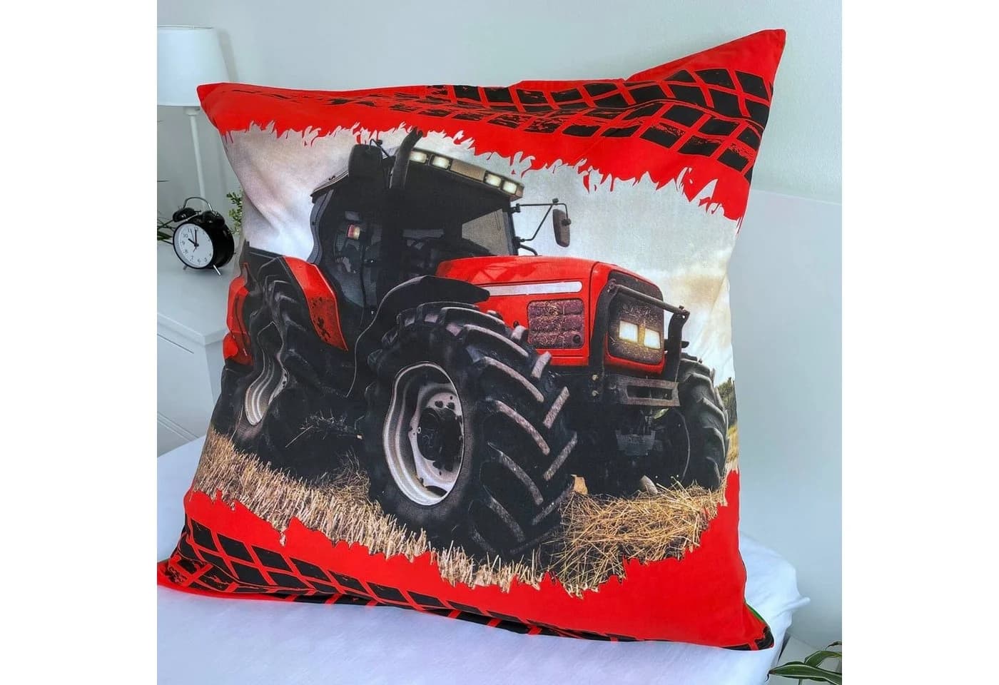 Jerry Fabrics Wende-Bettwäsche Set 2in1 Traktor Motiv Rot Grün 135x200 - Bild 4