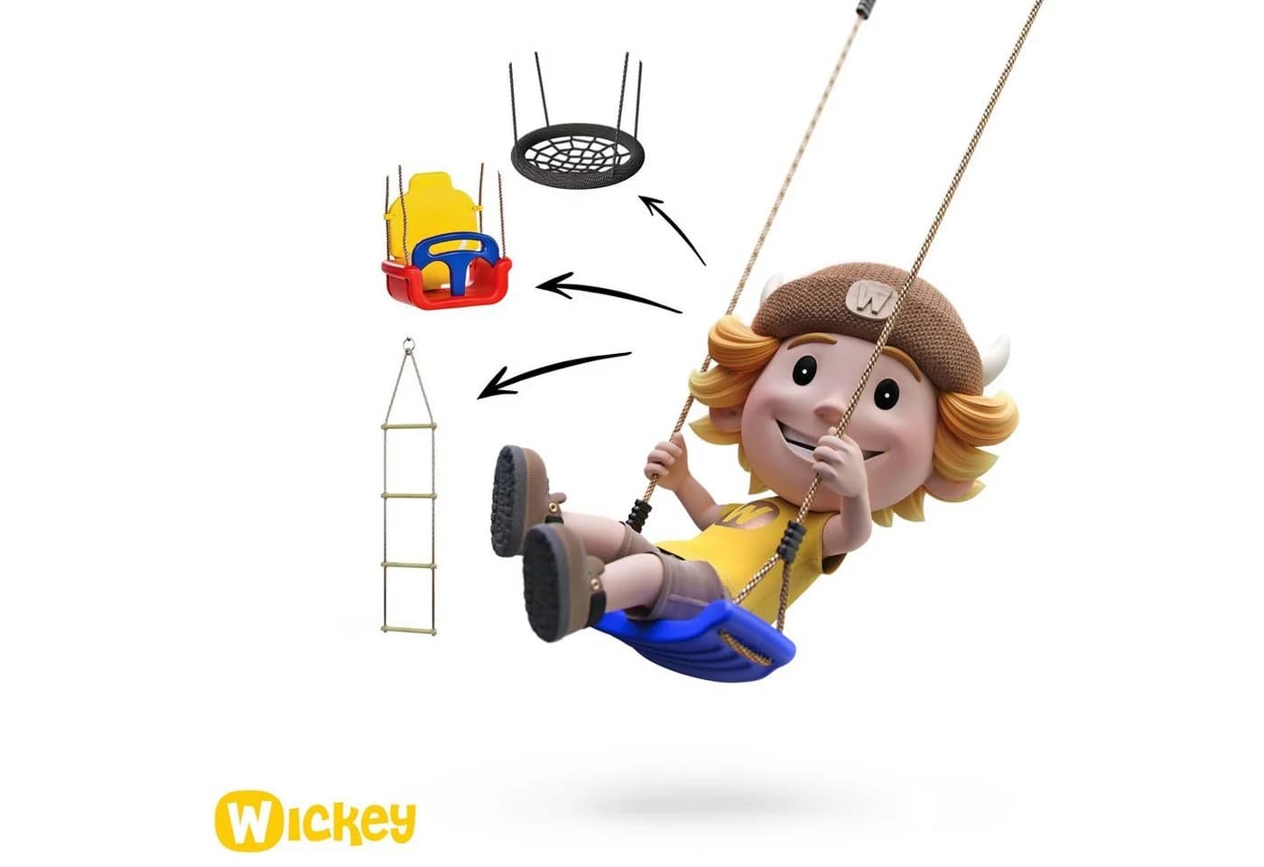 Wickey Strickleiter 4 Sprossen Massivholz Kinder Spielzeug - Bild 5