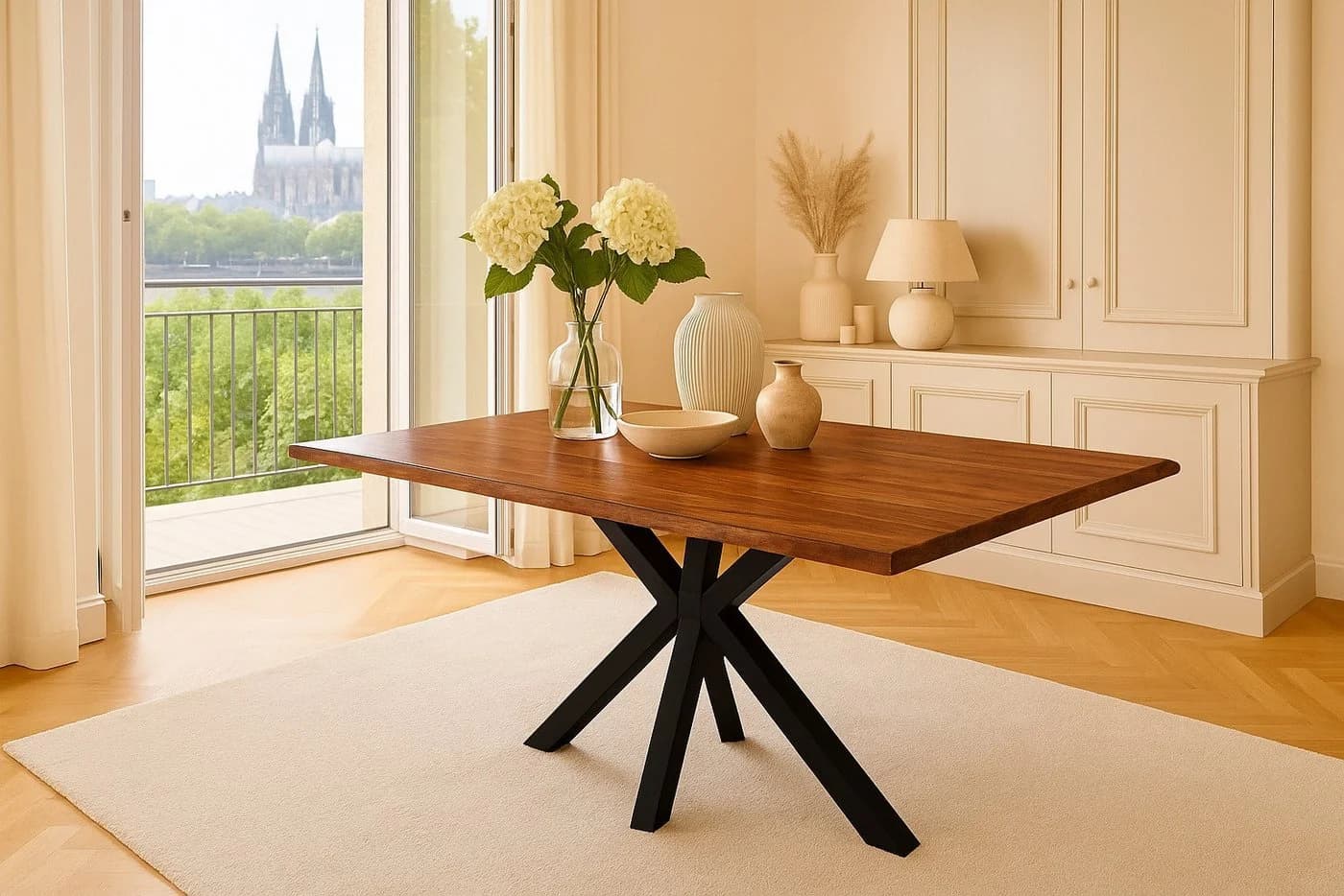 SAM® Baumkantentisch Spider massiv Akazienholz Nussbaum - Bild 2