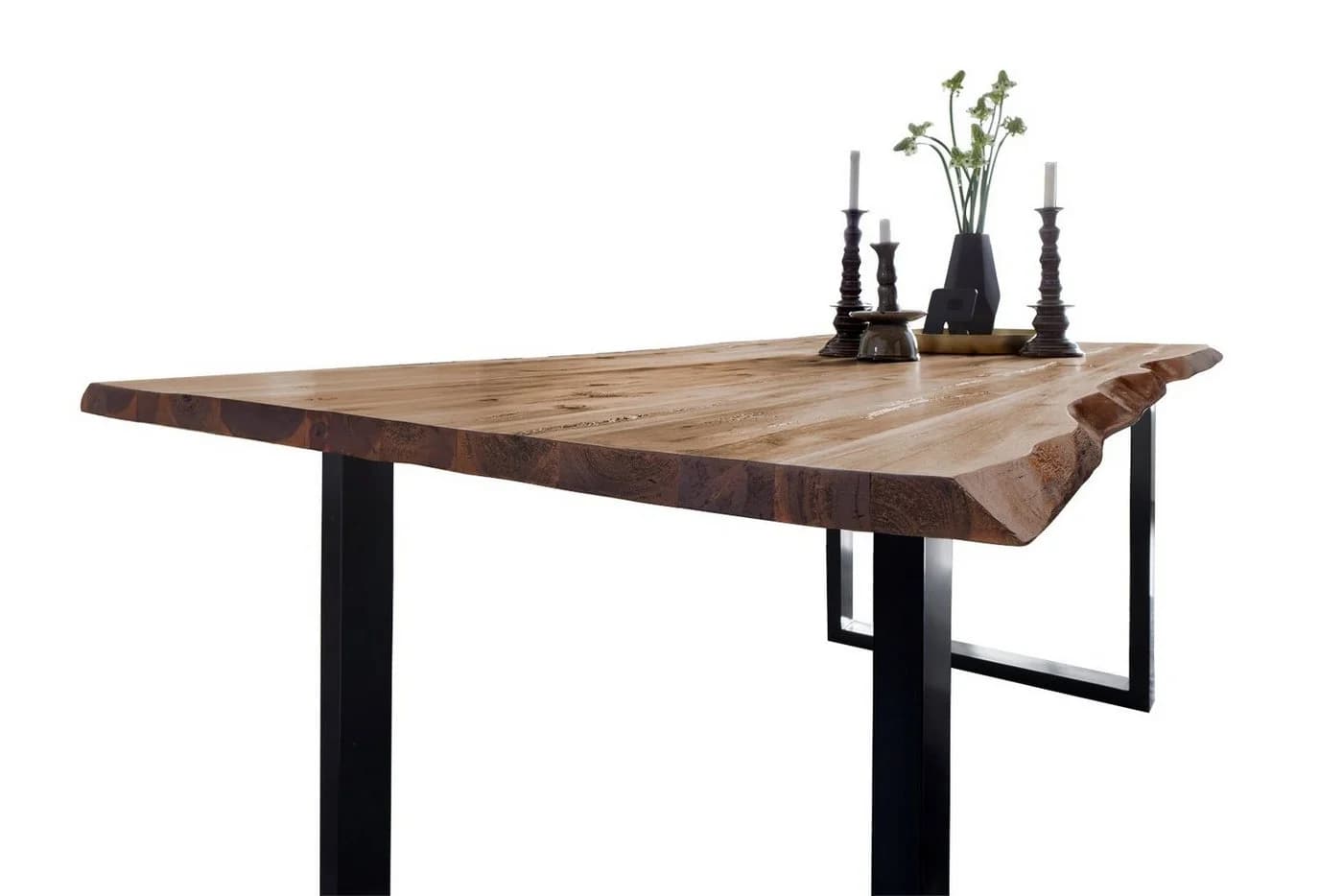SAM® Baumkantentisch Neapel Massivholz Akazie mit Metallgestell U-Form - Bild 2