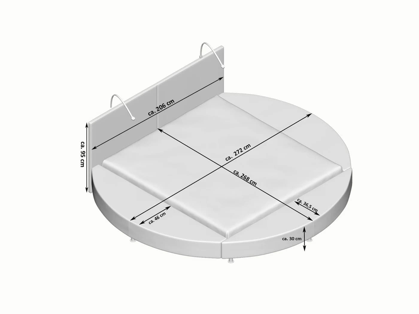 SAM® Rundbett Nostal Luxusbett Lederlook Weiß