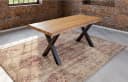 SAM® Baumkantentisch Larne massiv Akazienholz X-Gestell Metall Bild 2