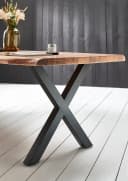 SAM® Baumkantentisch Larne massiv Akazienholz X-Gestell Metall Bild 5