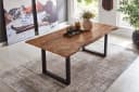 SAM® Baumkantentisch Elvas Massives Mangoholz U-Gestell Schwarz Bild 3