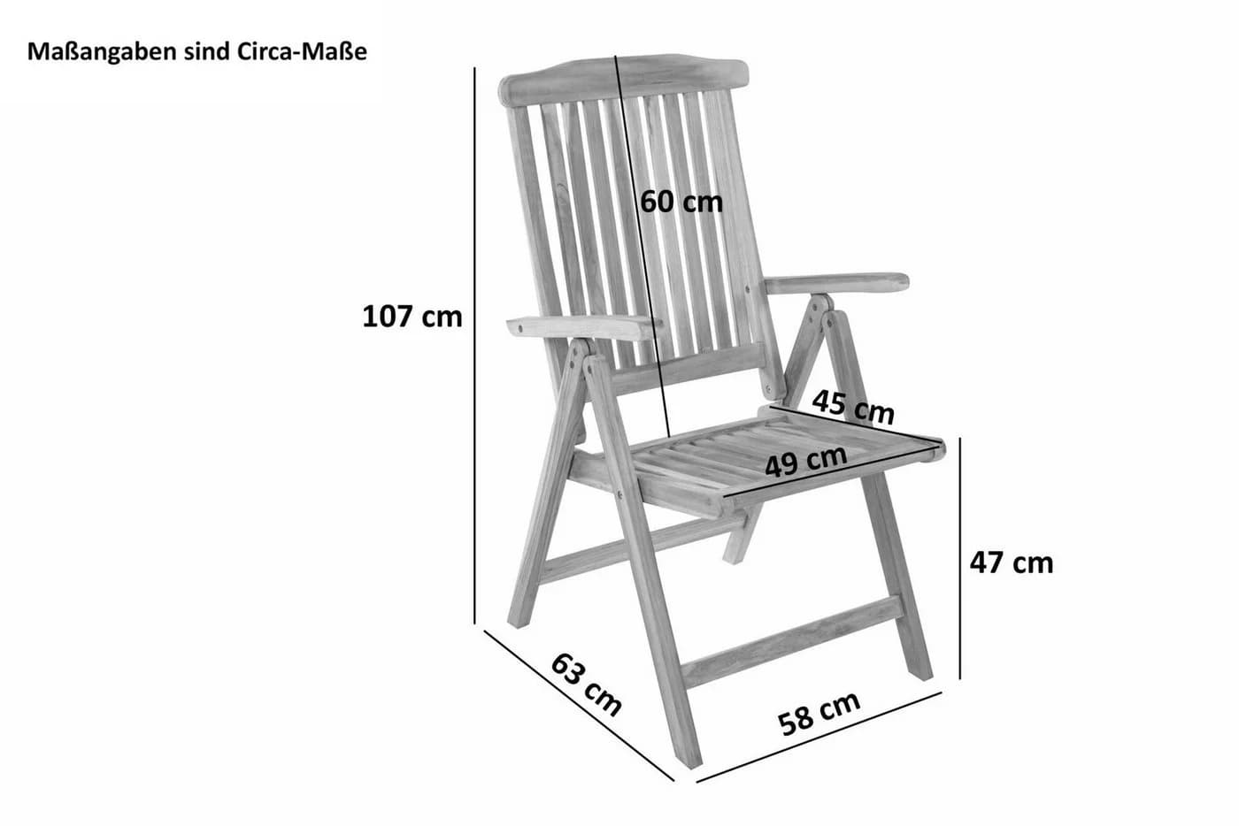 SAM® Gartenstuhl Aruba1 Teakholz Massiv Verstellbarer Hochlehner