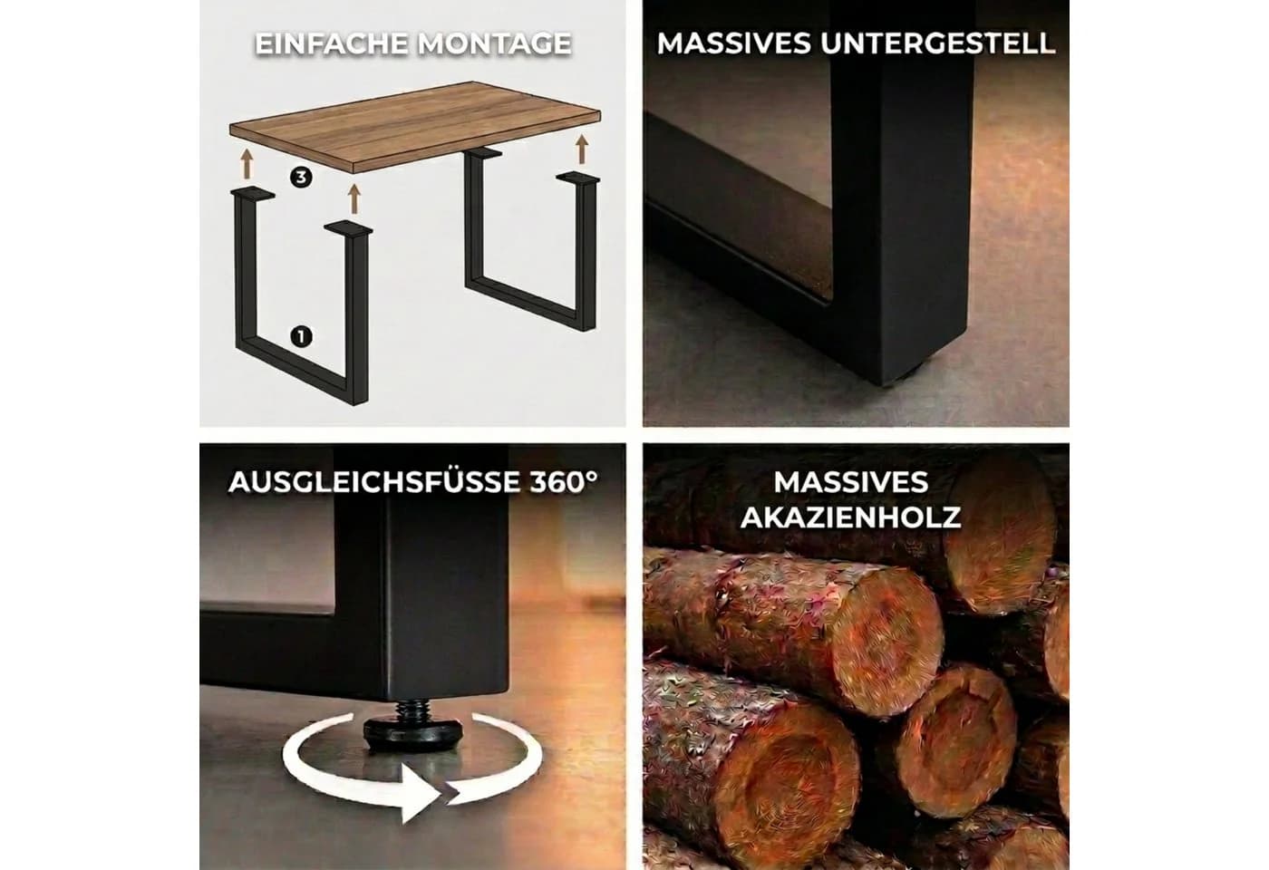 SAM® Esstisch Sonja Massivholz Akazie Echte Baumkante - Bild 5