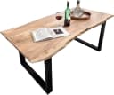 SAM® Essgruppe Quentus 7-tlg. Massivholz mit Baumkante & 6 Stühlen Bild 1