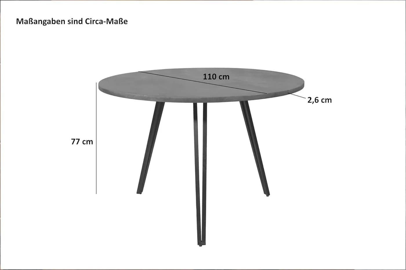 SAM Esstisch Nami rund 110 cm Akazienholz massiv nussbaumfarben
