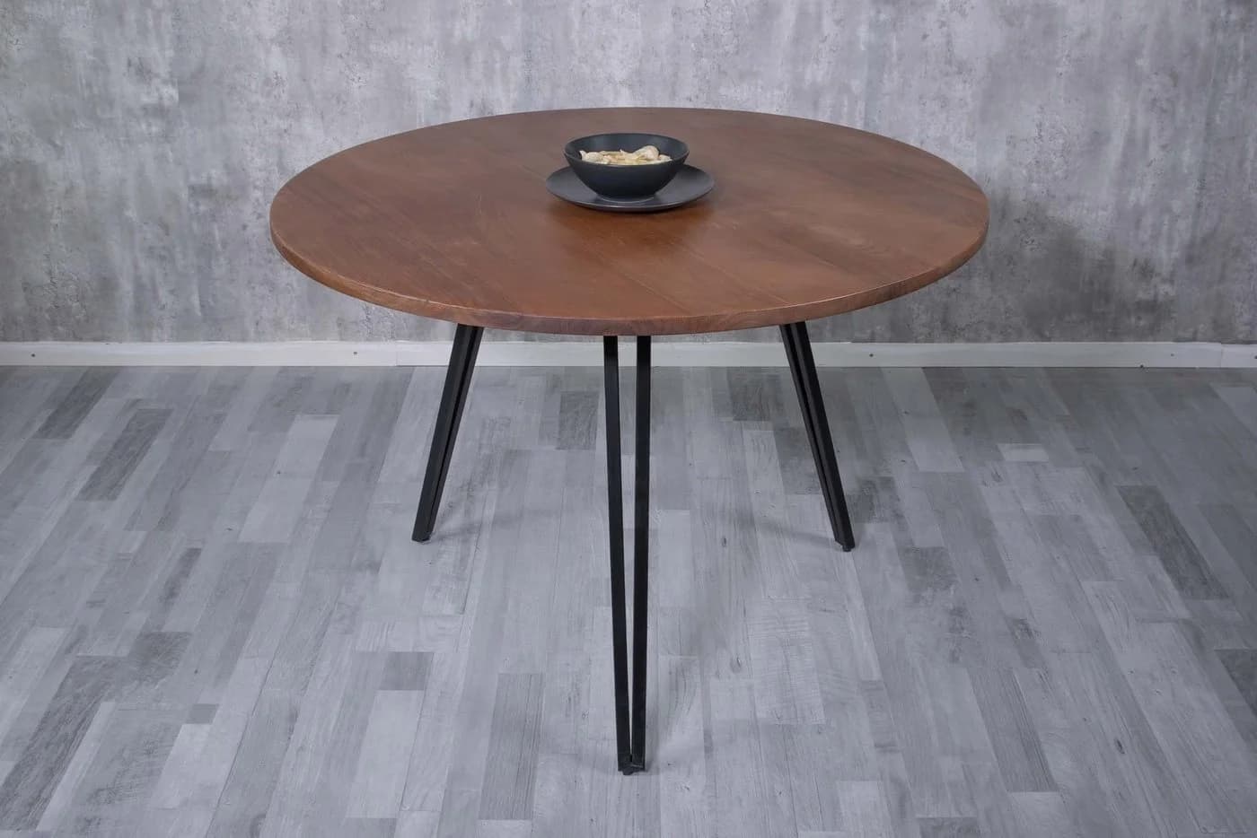 SAM Esstisch Nami rund 110 cm Akazienholz massiv nussbaumfarben - Bild 2
