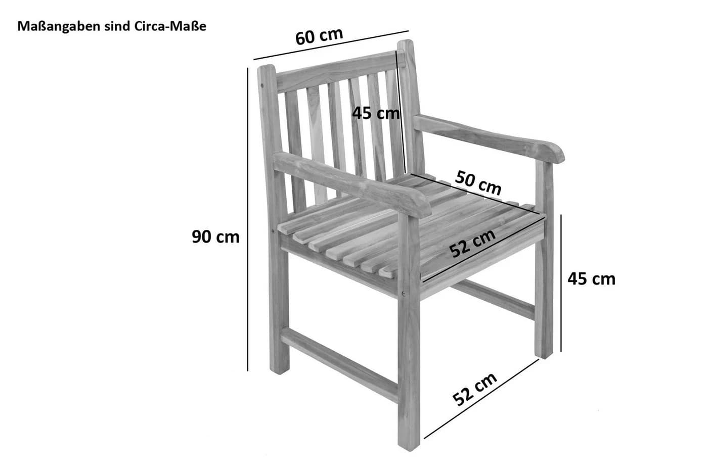 SAM® Gartenstuhl Cuno aus massivem Teakholz mit Armlehnen